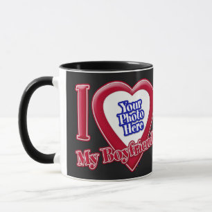 Jag Kärlek min Boykompis Photo Red Heart Black Mugg