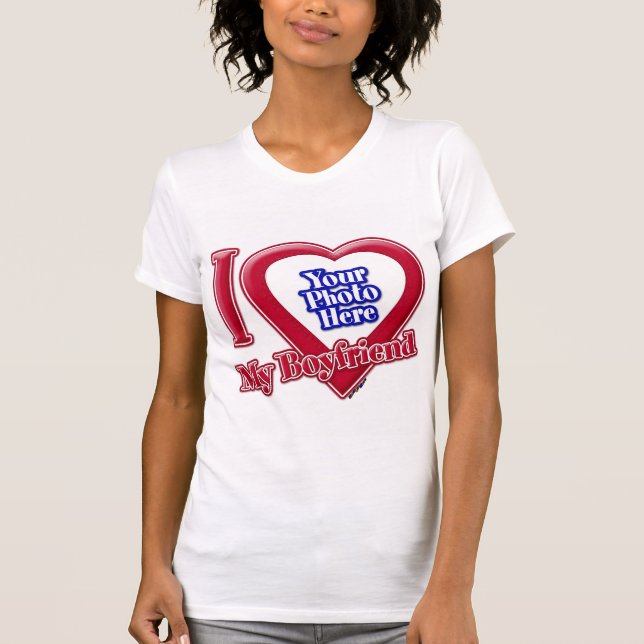 Jag Kärlek min Boykompis Photo Red Heart T Shirt (Framsida)