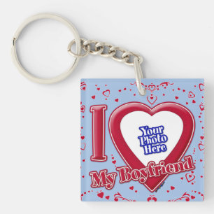 Jag Kärlek min Boykompis Photo Red Hearts Baby blu
