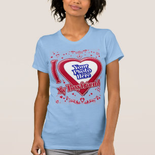 Jag Kärlek min Boykompis Photo Red Hearts Baby blu T Shirt