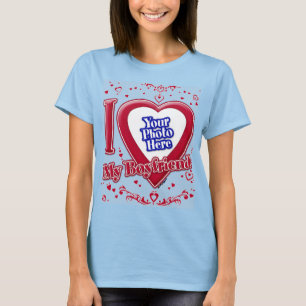 Jag Kärlek min Boykompis Photo Red Hearts Light Bl T Shirt