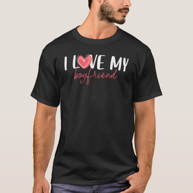 Jag Kärlek min Boykompis Red Heart Kärlek T Shirt (Framsida)