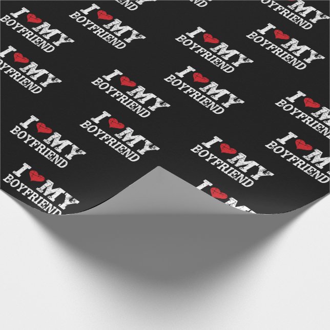 Jag Kärlek min Boykompis Red Heart Valentine Day Presentpapper (Hörn)