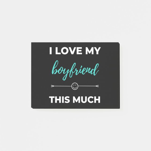 Jag Kärlek min Boykompis så här mycket Post-it Block (Framsida)
