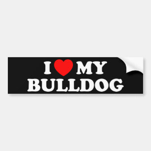 Jag Kärlek min bulldog Bumper Sticker Bildekal