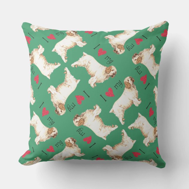 Jag Kärlek min Clumber Spanska Kudde (Framsida)