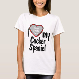 Jag Kärlek min Cocker Spansk Cute Red Heart-Hund P T Shirt