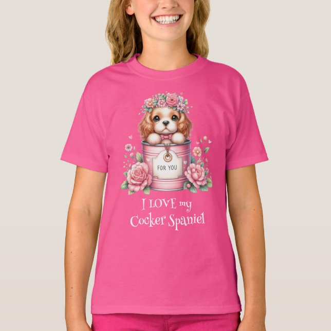 Jag KÄRLEK min Cocker Spanska T Shirt (Framsida)