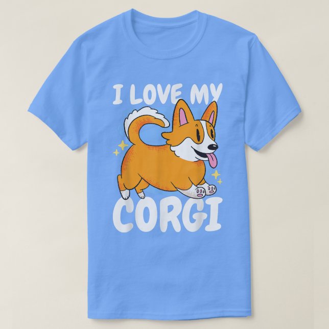 Jag kärlek min Corgi med Hund T Shirt (Design framsida)