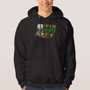Jag Kärlek, min Crafty Girl Knitting Crafters-cita Hoodie