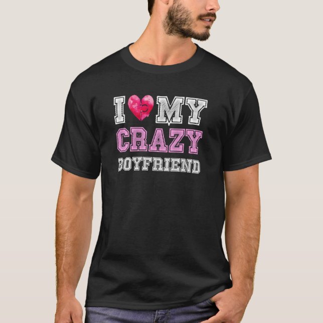 Jag Kärlek min Crazy Boykompis Girlkompis Couple T Shirt (Framsida)