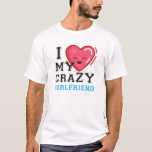 Jag Kärlek min Crazy Boykompis Girlkompis Couple T Shirt