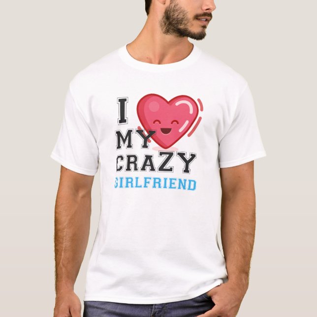 Jag Kärlek min Crazy Boykompis Girlkompis Couple T Shirt (Framsida)