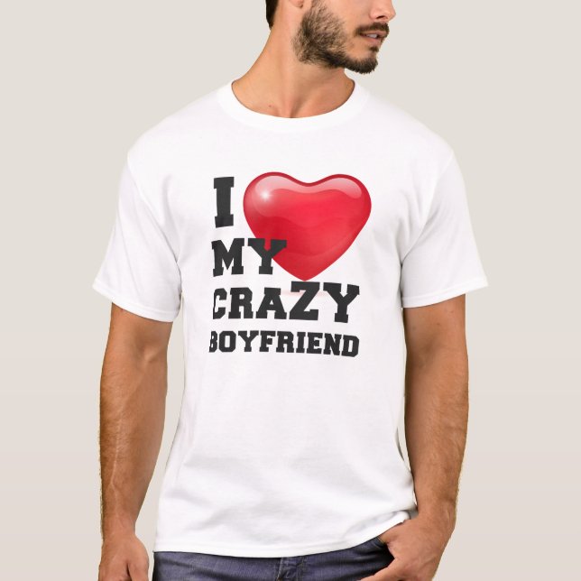 Jag Kärlek min Crazy Boykompis Girlkompis Couple T Shirt (Framsida)
