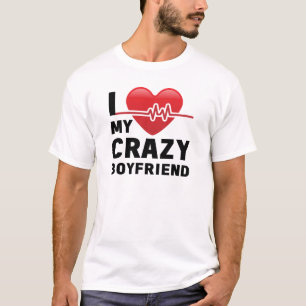 Jag Kärlek min Crazy Boykompis Girlkompis Couple T Shirt