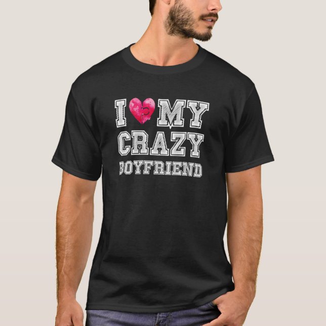 Jag Kärlek min Crazy Boykompis Girlkompis Couple T Shirt (Framsida)