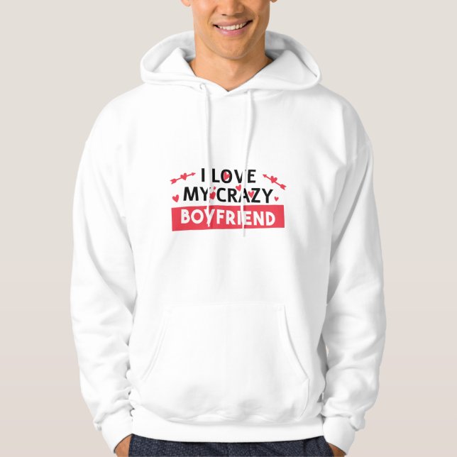 Jag Kärlek min Crazy Boykompis Hoodie (Framsida)