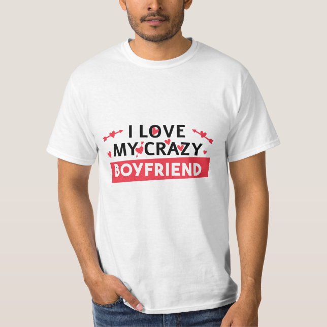 Jag Kärlek min Crazy Boykompis T Shirt (Framsida)