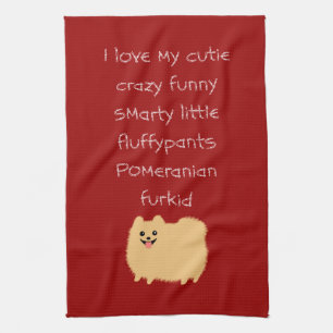 Jag Kärlek min Cutie Crazy Funny Smarty... Pommer Kökshandduk