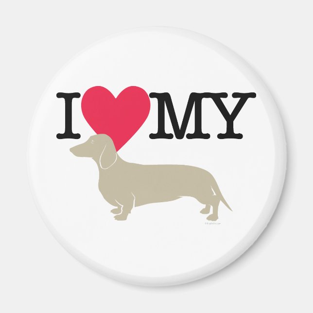 Jag Kärlek min Dachshund! Magnet (Framsidan)