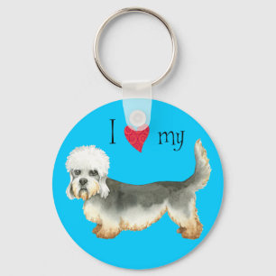 Jag Kärlek min Dandie Dinmont Terrier Nyckelring