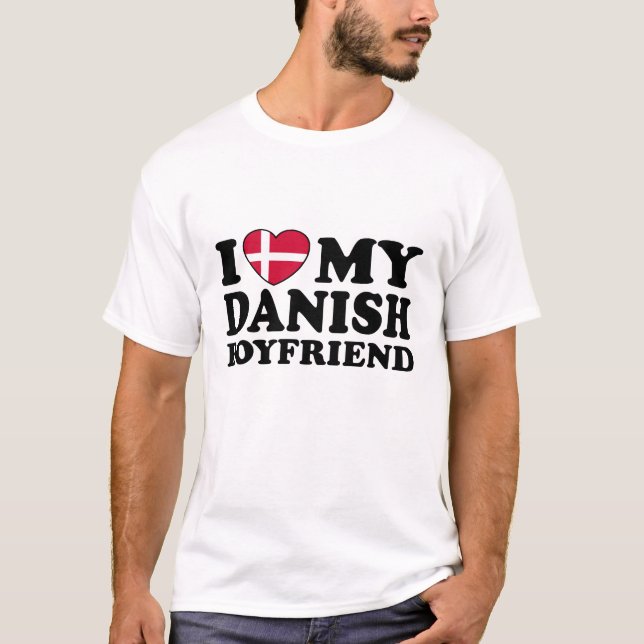 Jag Kärlek Min danska Boykompis Tee Shirt (Framsida)