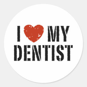 Jag kärlek min Dentist Sticker Runt Klistermärke