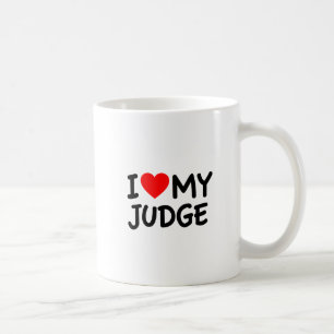 Jag kärlek min domare kaffemugg