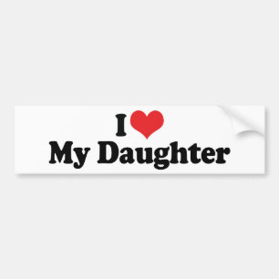 Jag Kärlek min dotter Bumper Sticker Bildekal