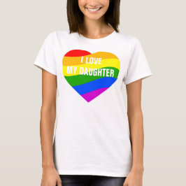 Jag Kärlek min dotter Rainbow Färg Heart T-shirt