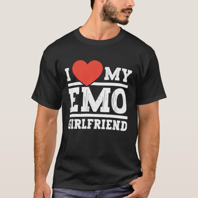 Jag Kärlek min emo-flickvän emo-tjejer T Shirt (Framsida)
