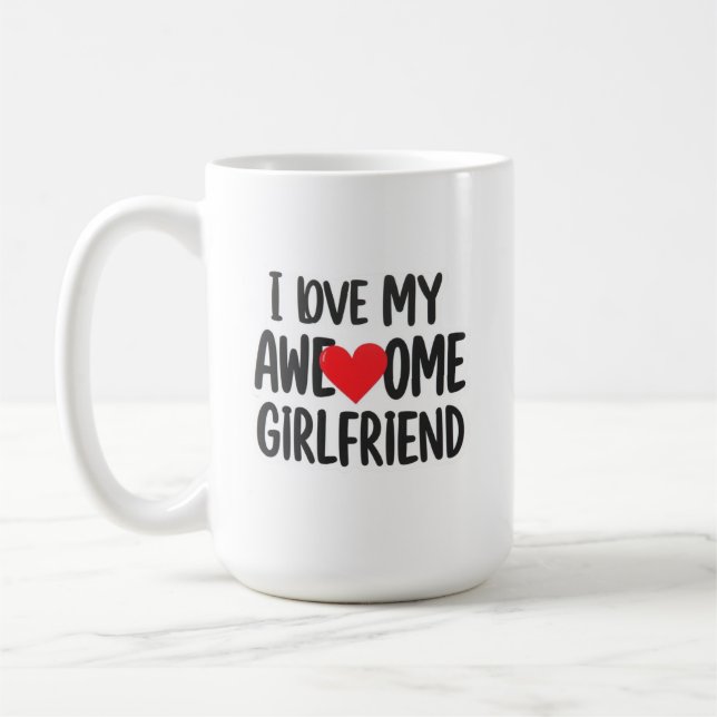 Jag kärlek min fantastisk-flickvän kaffemugg (Vänster)
