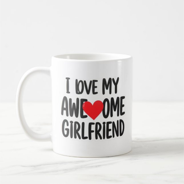Jag kärlek min fantastisk-flickvän kaffemugg (Vänster)