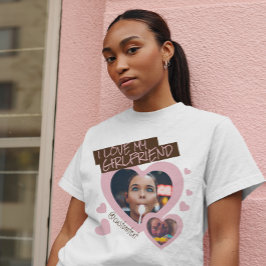 Jag kärlek min flickvän | Anpassningsbar 2-foto T Shirt
