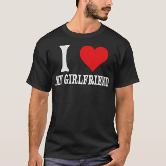 Jag Kärlek min flickvän Big Red Heart-relation T Shirt