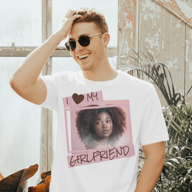 Jag kärlek min flickvän | Foto och Anpassningsbar T Shirt (I love my girlfriend custom mens tshirts)
