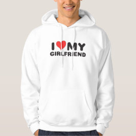 Jag kärlek min flickvän GF i hjärtat min flickvän  Hoodie