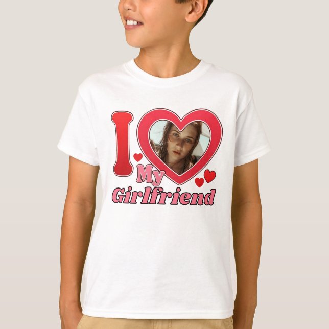 Jag Kärlek Min flickvän, Girlvän T Shirt (Framsida)