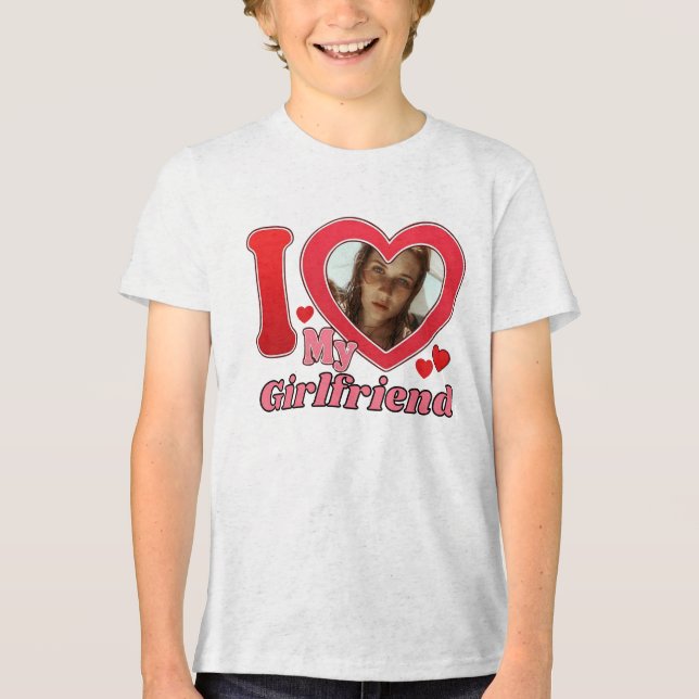 Jag Kärlek Min flickvän, Girlvän T Shirt (Framsida)