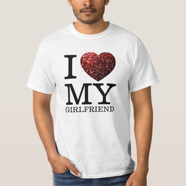 Jag kärlek min flickvän gnister Alla hjärtans dag  T Shirt (Framsida)