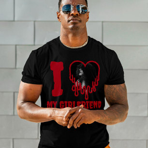 Jag Kärlek min flickvän Gothic Dripping Red Heart T Shirt
