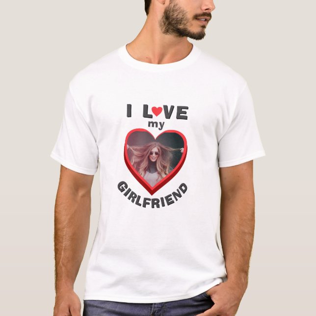 Jag kärlek min flickvän Heart Photo Manar T Shirt (Framsida)