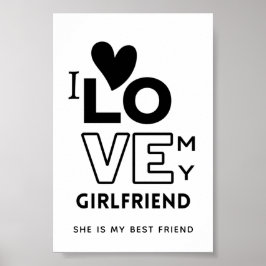 Jag kärlek min flickvän hon är min bästa vän GIFT Poster