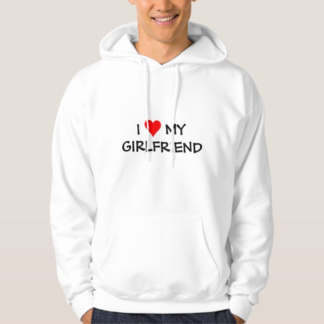 Jag kärlek min flickvän hoodie (Framsida)