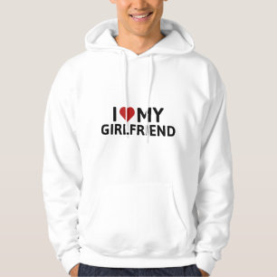 Jag Kärlek Min flickvän Hoodie
