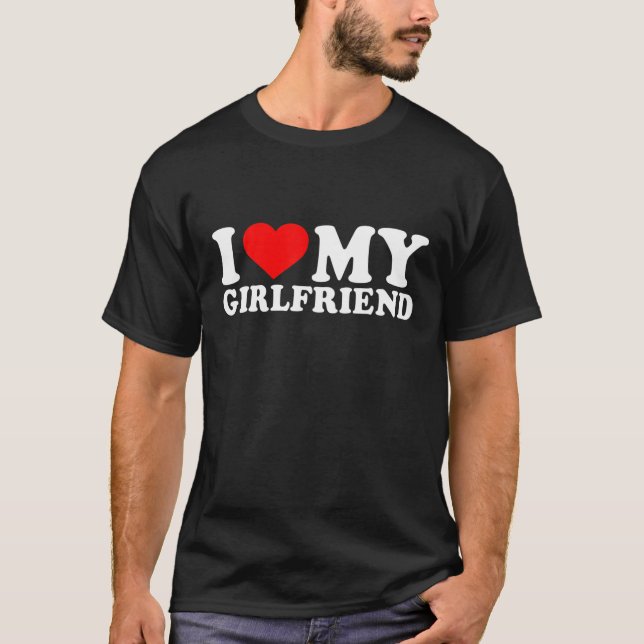 Jag Kärlek Min flickvän | I Heart My Girlkompis GF T Shirt (Framsida)