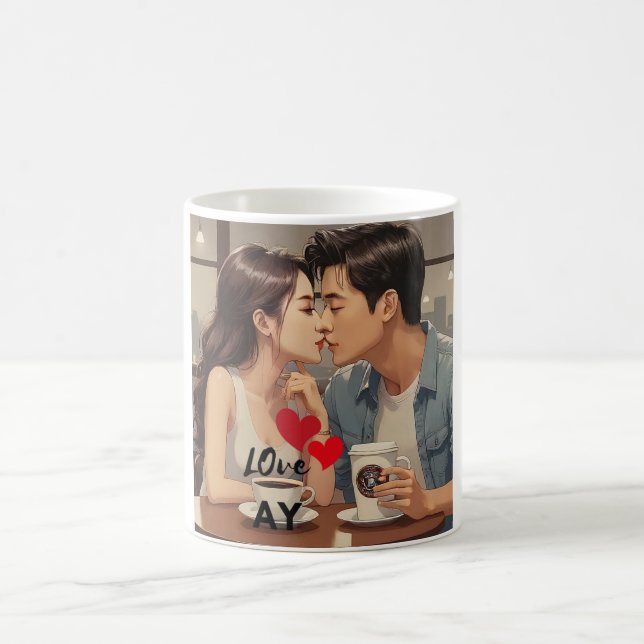 Jag kärlek min flickvän kaffemugg (Center)