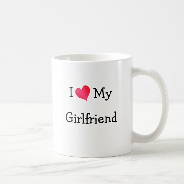 Jag Kärlek Min flickvän Kaffemugg (Höger)