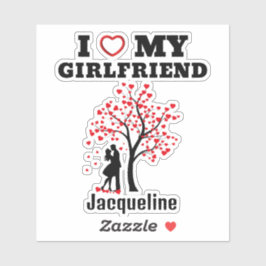 Jag Kärlek min flickvän Klistermärken