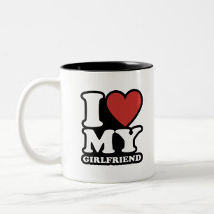 Jag kärlek min flickvän, mitt hjärta, min gf, i kä Två-Tonad mugg